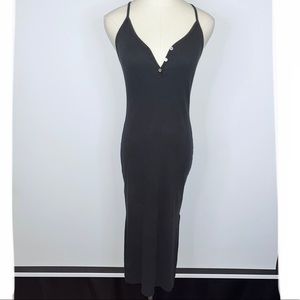 URBAN OUTFITTERS // BDG Black Ribbed Midi Racer Back Bodycon Dress Small